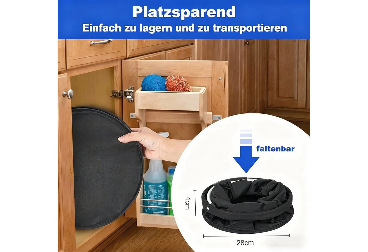 ibettertec Faltbarer Putzmittel Organizer mit Griff und 6 Taschen - Bild 5
