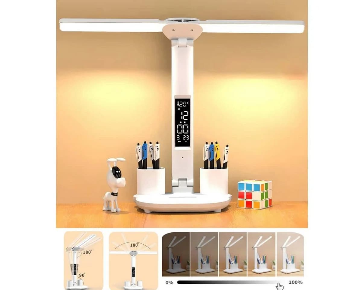 Toomoke LED Schreibtischlampe Dimmbar Touch Weiß Multifunktional - Bild 2