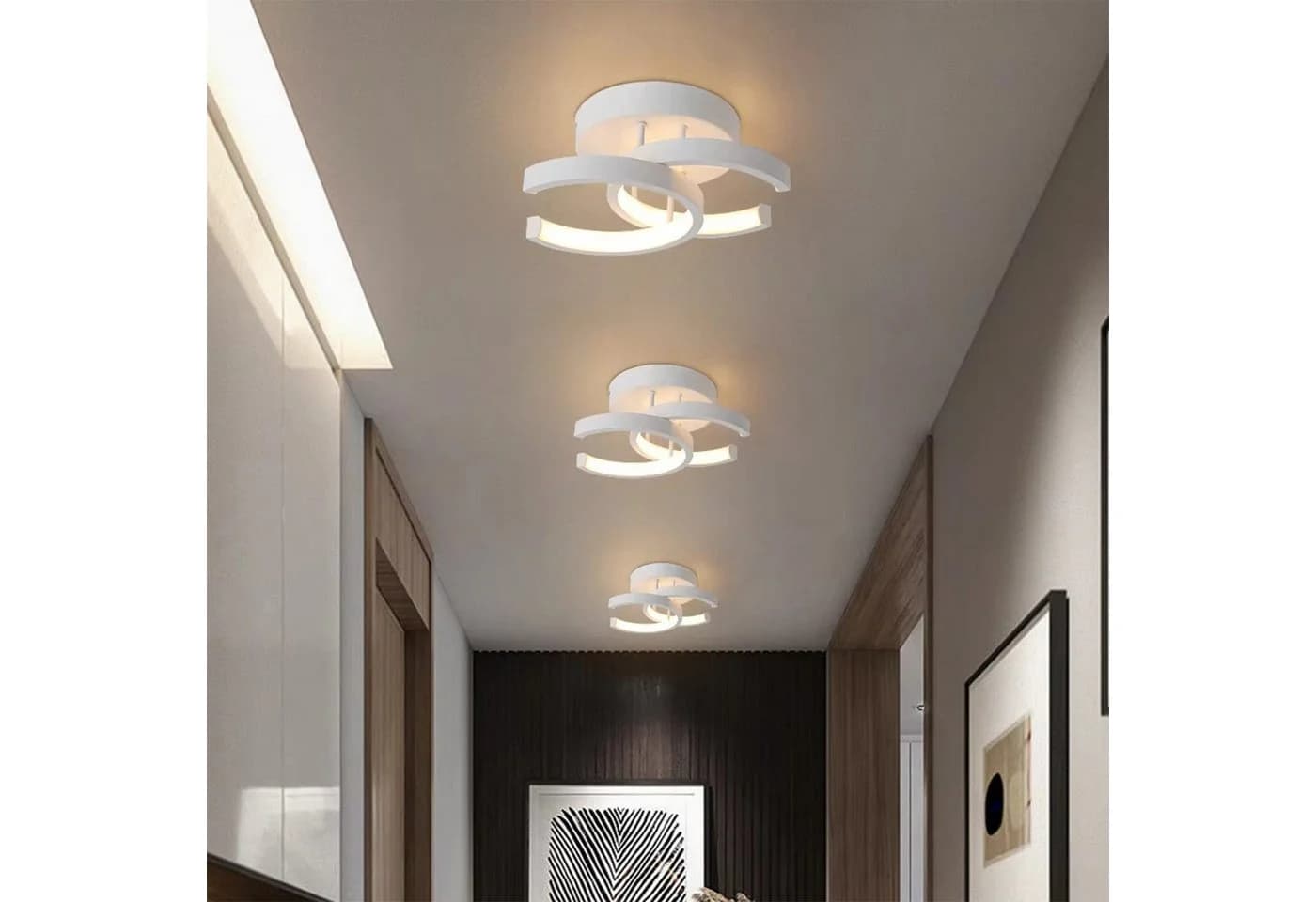 wohnTRAUM24 LED Deckenleuchte Modern 22W 3000-6000K Weiß/Schwarz - Bild 5