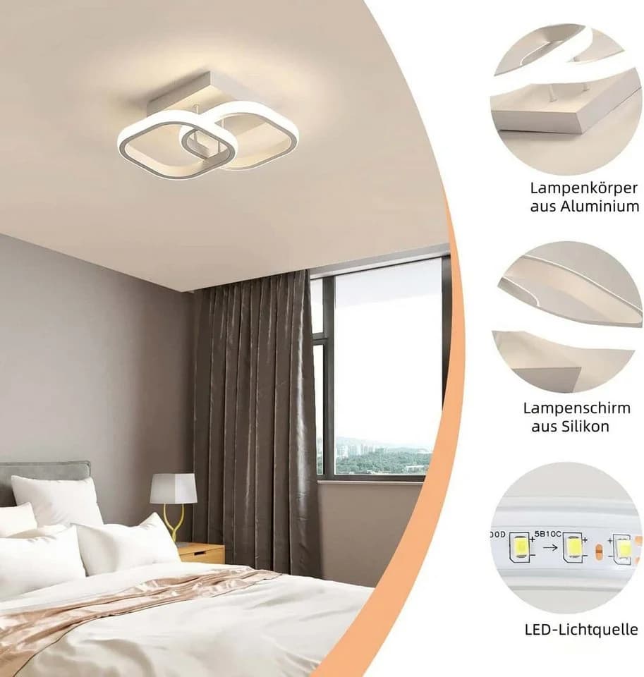 wohnTRAUM24 LED Deckenleuchte 3-Farbig Dimmbar Weiß - Bild 5