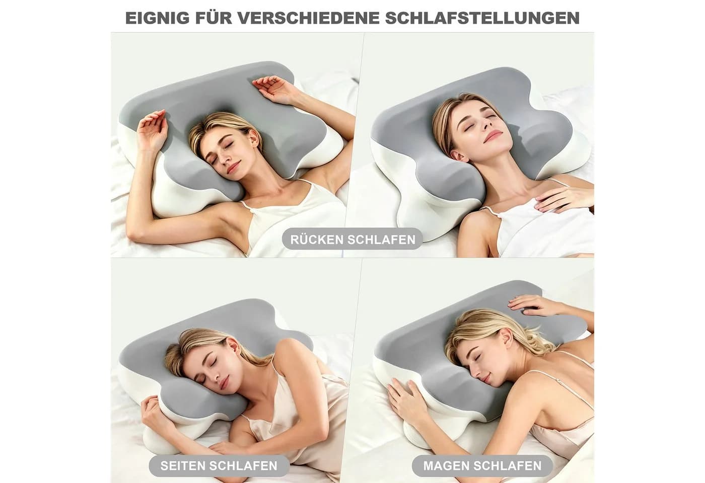 wohnTRAUM24 Nackenstützkissen Memory Foam Grau - Bild 4