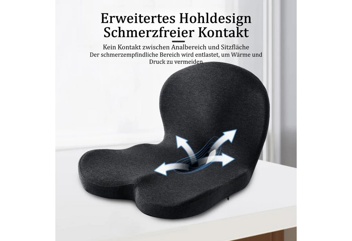 wohnTRAUM24 Orthopädisches Sitzkissen Memory Foam Schwarz - Bild 5
