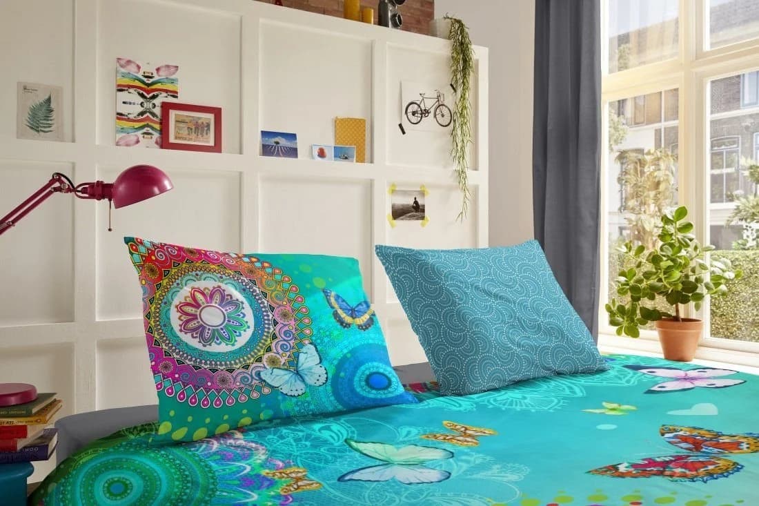 wohnTRAUM24 Wendebettwäsche Baumwolle Bunt Blau Mandalas Schmetterlinge - Bild 3