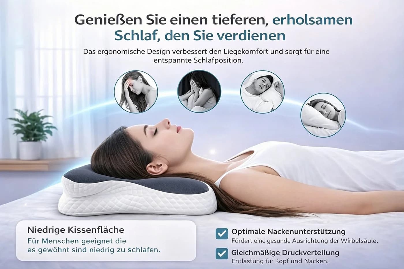 wohnTRAUM24 Nackenstützkissen Memory Foam Ergonomisch - Bild 4