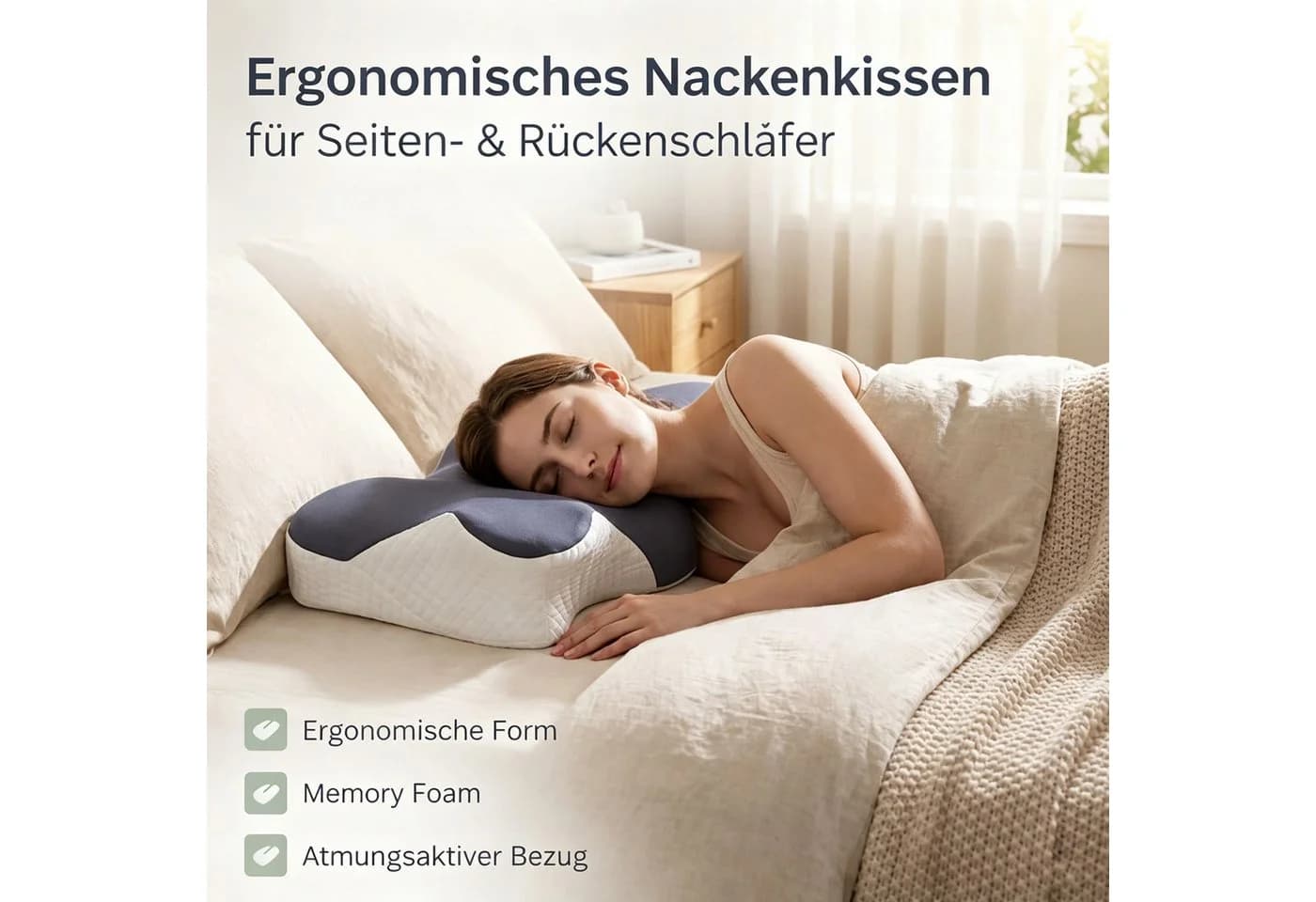 wohnTRAUM24 Nackenstützkissen Memory Foam Ergonomisch - Bild 5