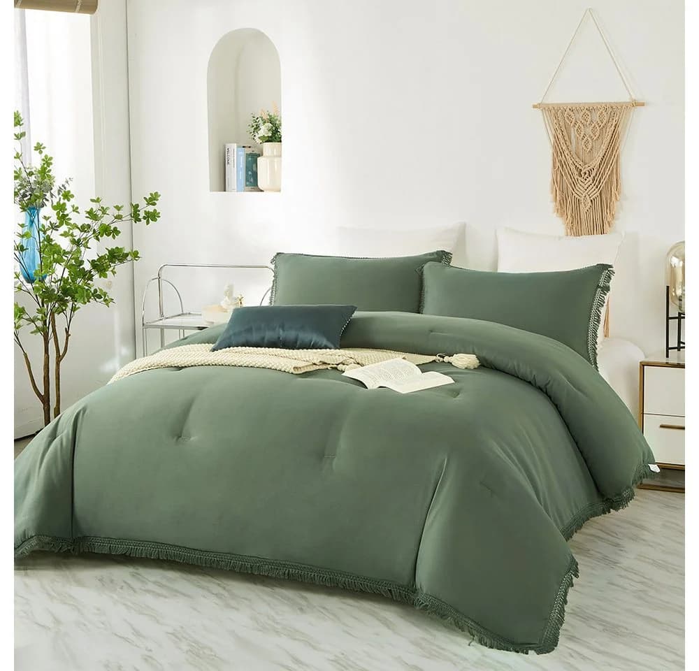 Boho Bettwäsche aus Polyester, uni, 135x200x200 cm - Bild 2