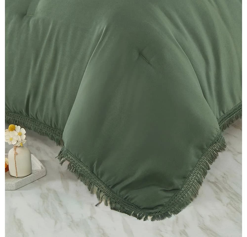 Boho Bettwäsche aus Polyester, uni, 135x200x200 cm - Bild 4