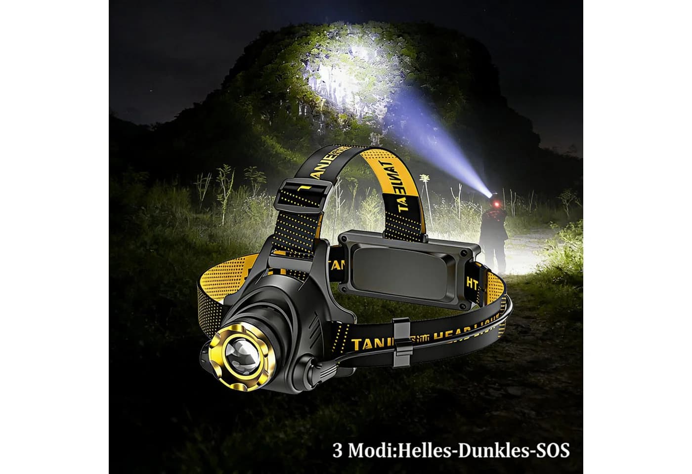 wohnTRAUM24 LED Stirnlampe Wiederaufladbar 3 Modi