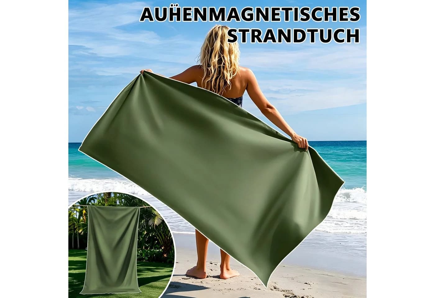 wohnTRAUM24 Magnetisches Mikrofaser Strandtuch 190x76cm - Bild 3