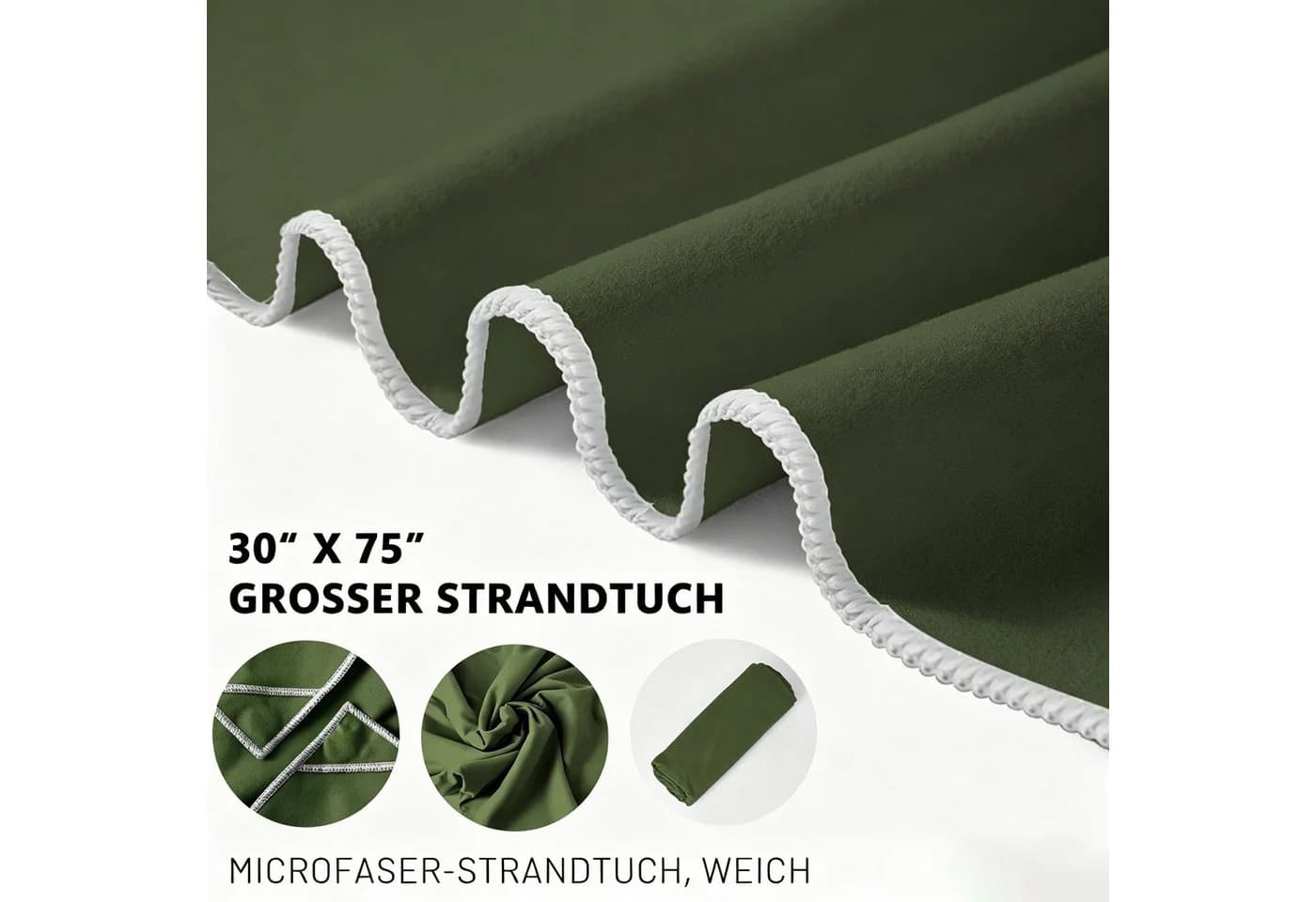 wohnTRAUM24 Magnetisches Mikrofaser Strandtuch 190x76cm - Bild 4