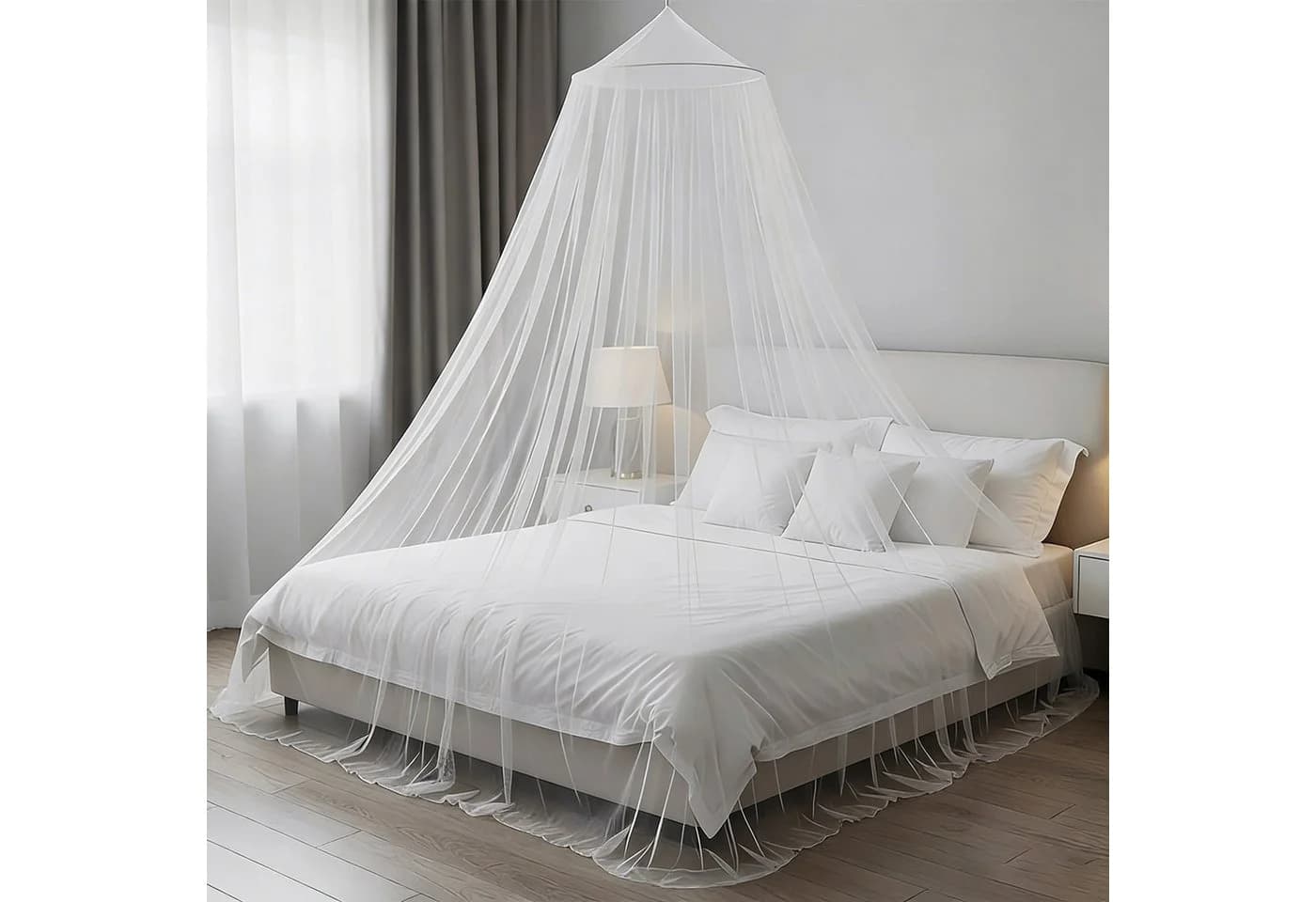 wohnTRAUM24 Moskitonetz für Betten Weiß Mückenschutz Indoor/Outdoor - Bild 2
