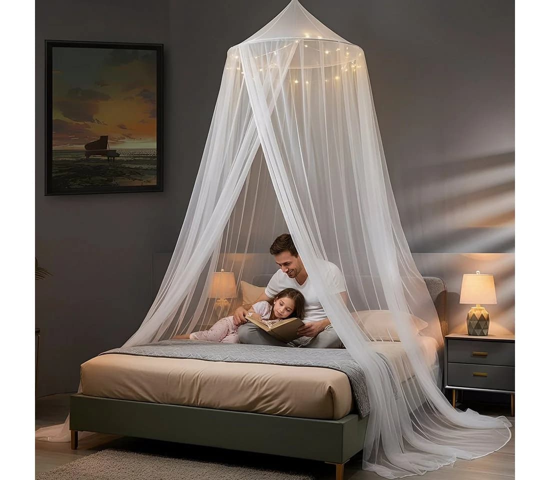 wohnTRAUM24 Moskitonetz für Betten Weiß Mückenschutz Indoor/Outdoor - Bild 3