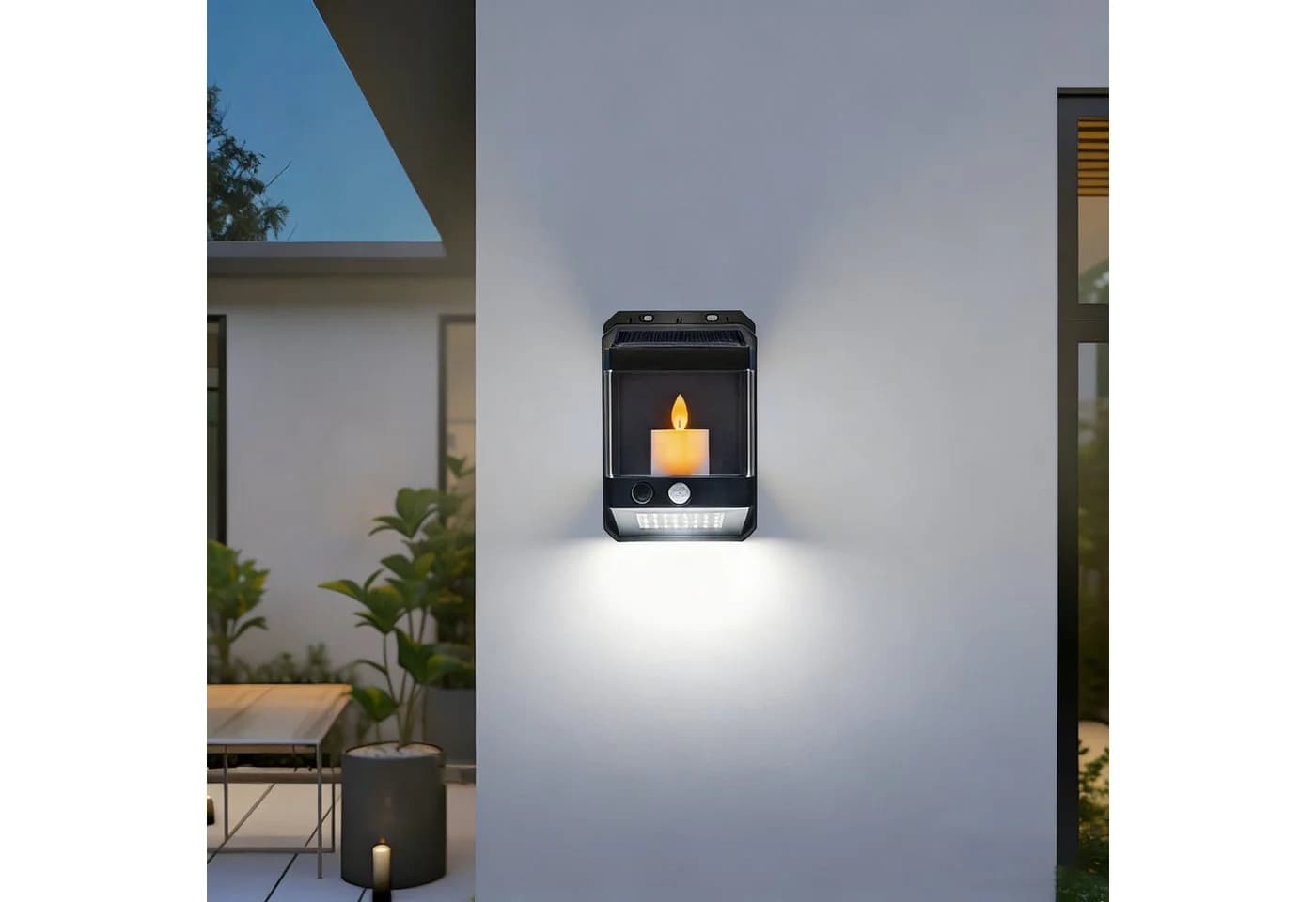 ibettertec Solar Wandleuchte mit Bewegungsmelder Warmweiß IP65 - Bild 5