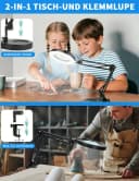 ibettertec Lupenlampe 10X LED mit Licht und Ständer Schwarz Bild 4
