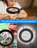 ibettertec Lupenlampe 10X LED mit Licht und Ständer Schwarz Bild 5