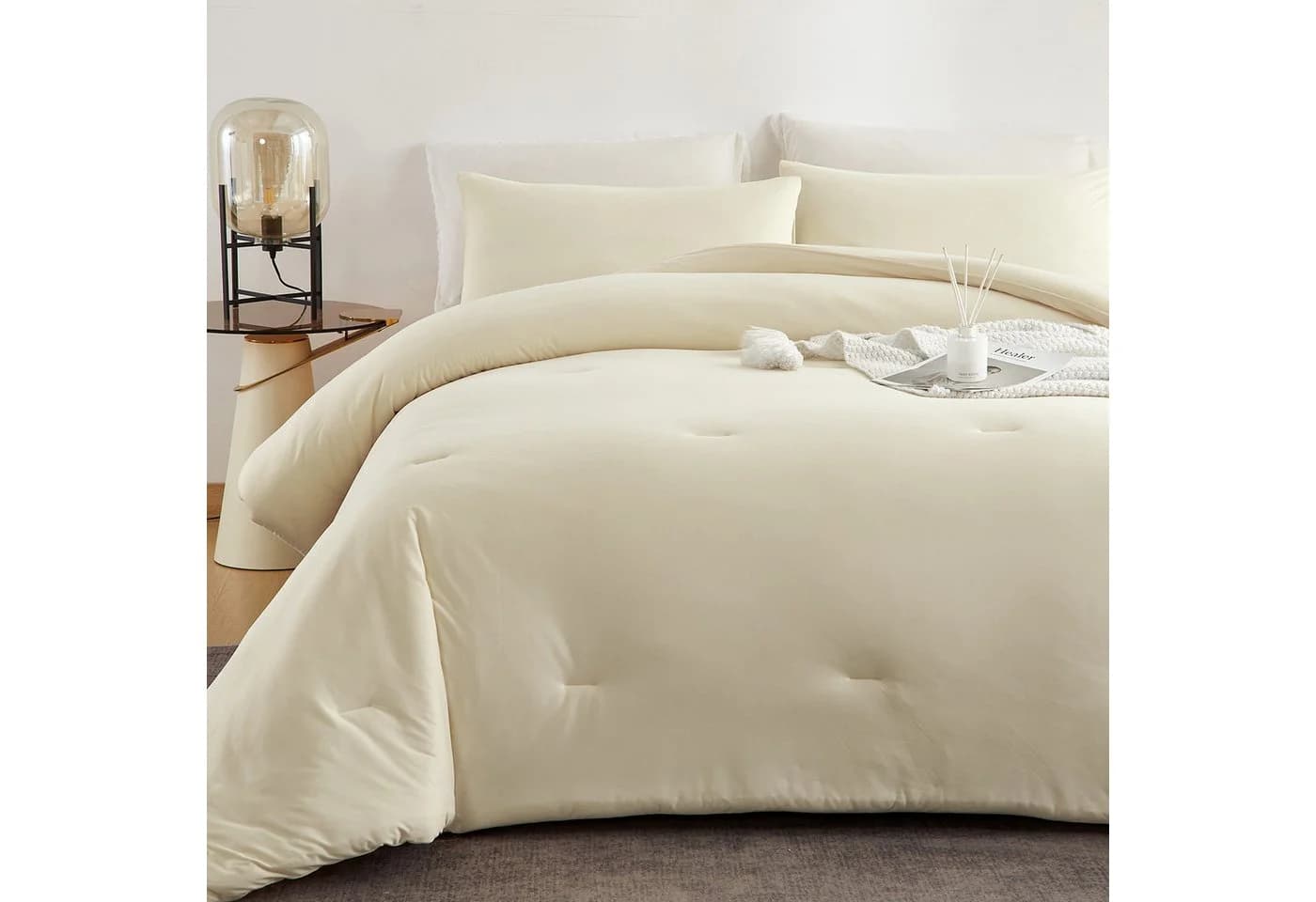 ibettertec Microfaserbettdecke 135x200 200x200 cm Ganzjahresdecke Weich und Bügelfrei Premium Qualität