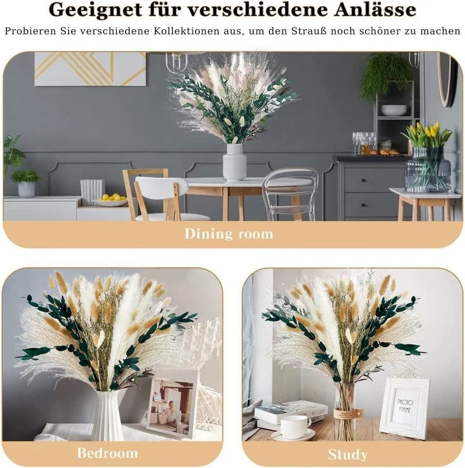 Pampasgras Getrocknet 65 Stück DIY Natürliche Trockenblumen Deko - Bild 5