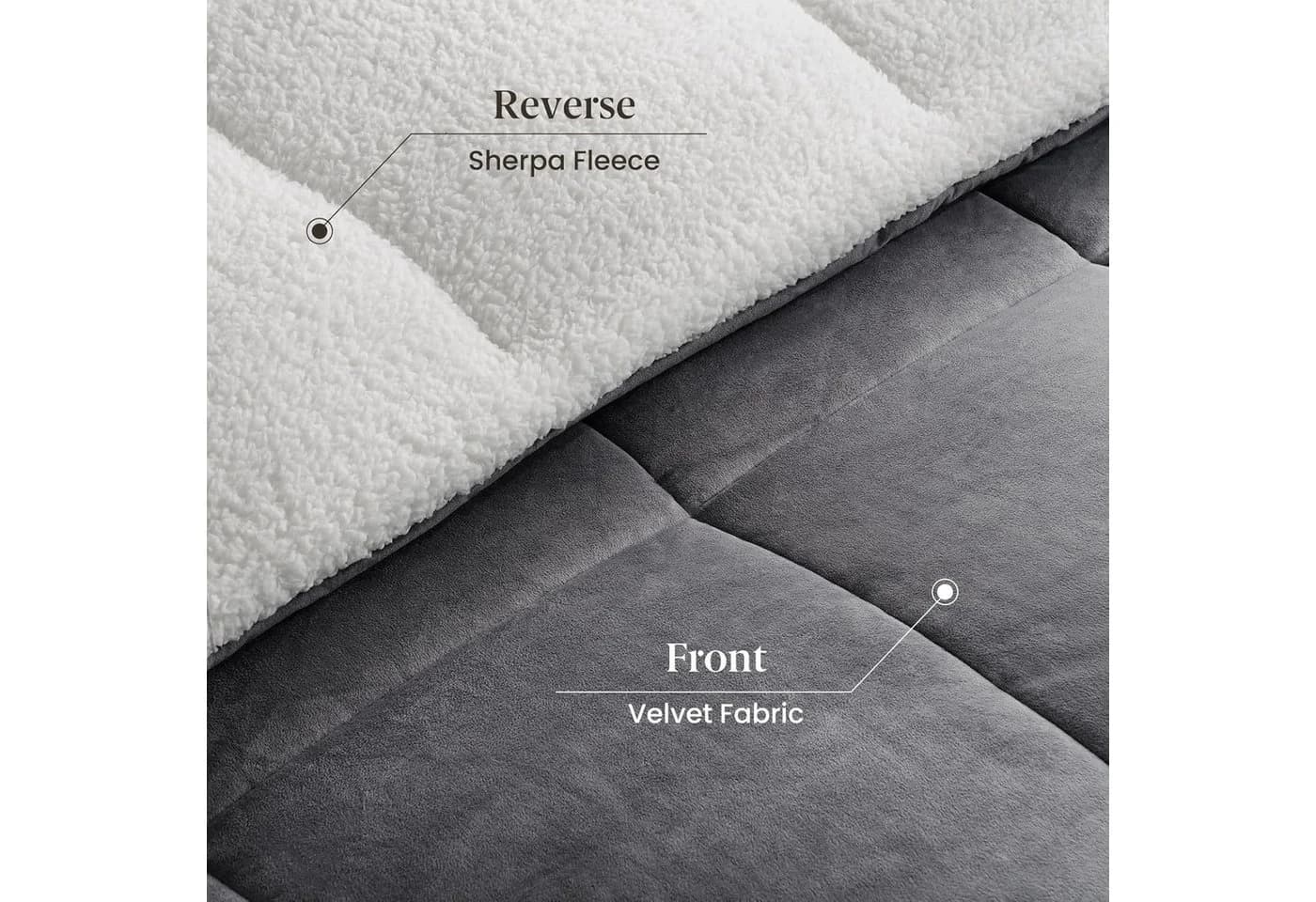 Wohndecke Sherpa Fleecedecke 135x200cm 200x200cm Steppdecke ibettertec - Bild 4