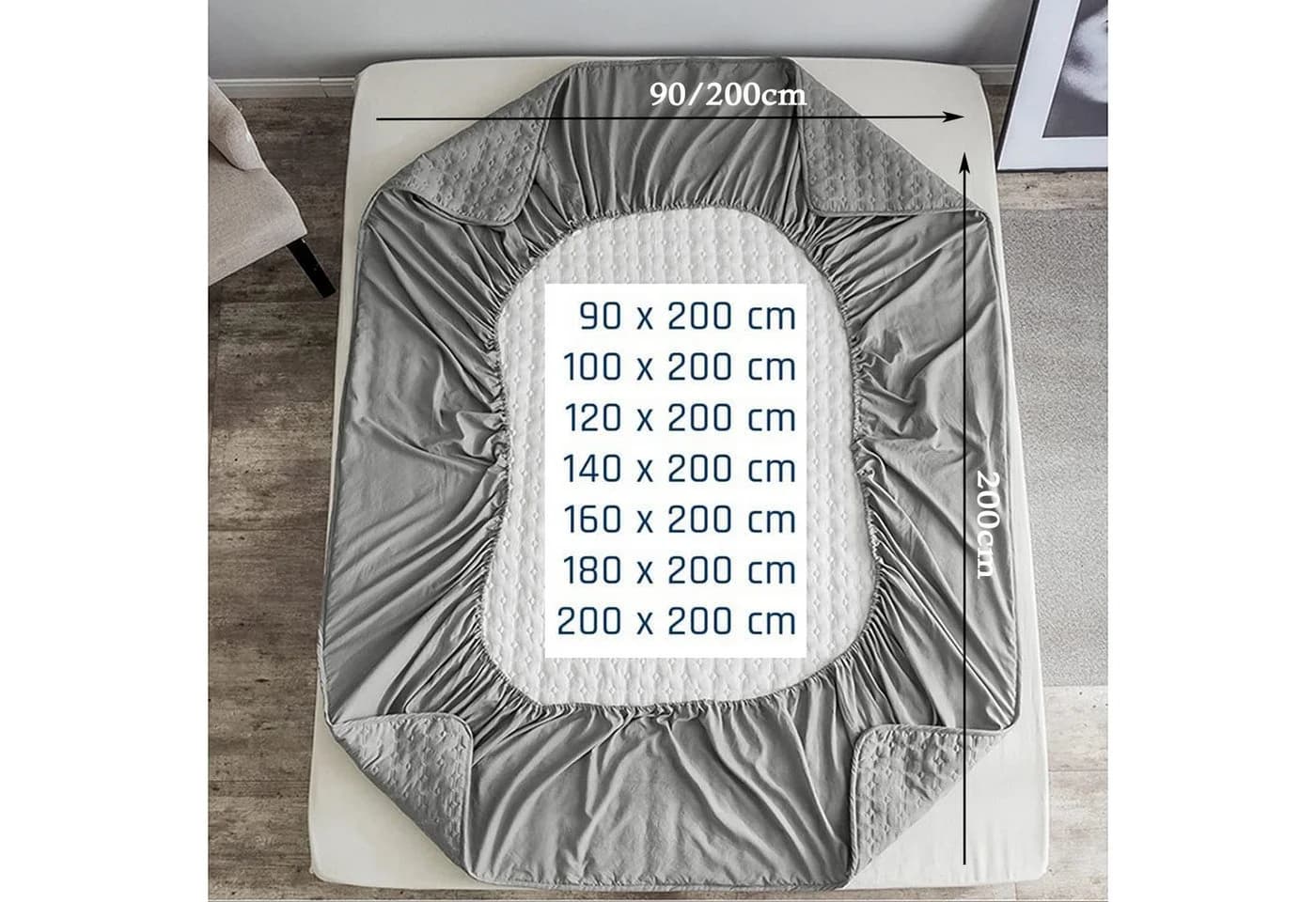 Matratzenauflage Baumwolle 90x200cm, 140x200cm, 180x200cm ibettertec Atmungsaktiv - Bild 4