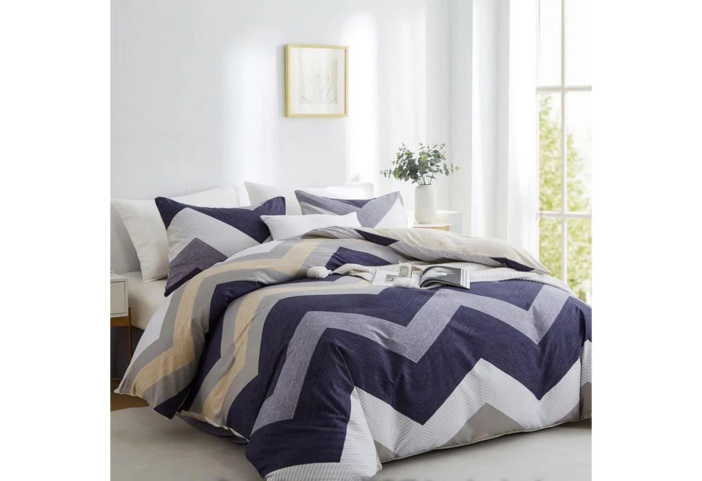 ibettertec Bettwäsche Set 135x200cm, 155x220cm mit Kissenbezug 80x80cm