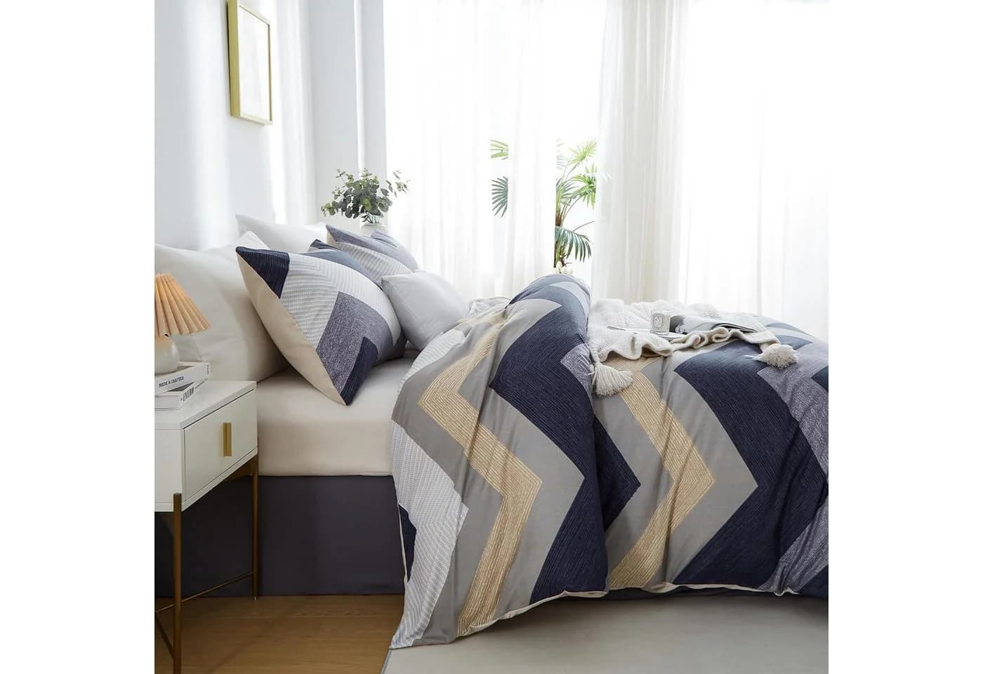 ibettertec Bettwäsche Set 135x200cm, 155x220cm mit Kissenbezug 80x80cm - Bild 4