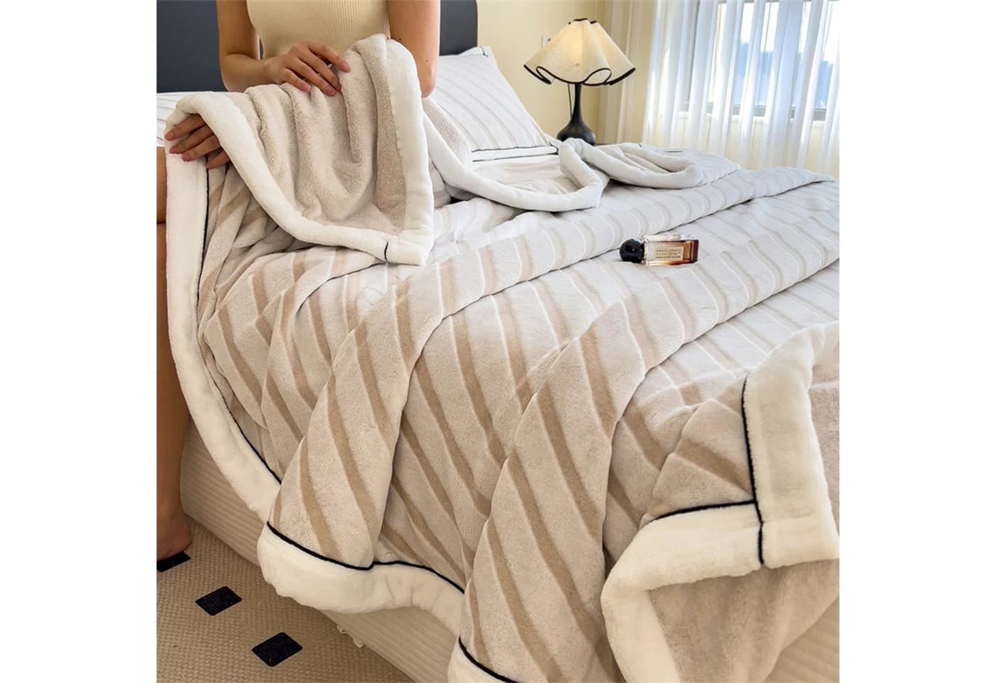 Überwurf Wohndecke Kuscheldecke Fleecedecke Sofadecke Warm Weich Soft Flanell, ibettertec, antistatisch, Superweich, warme Couch-Decke, Tagesdecke 130x150cm - Bild 4