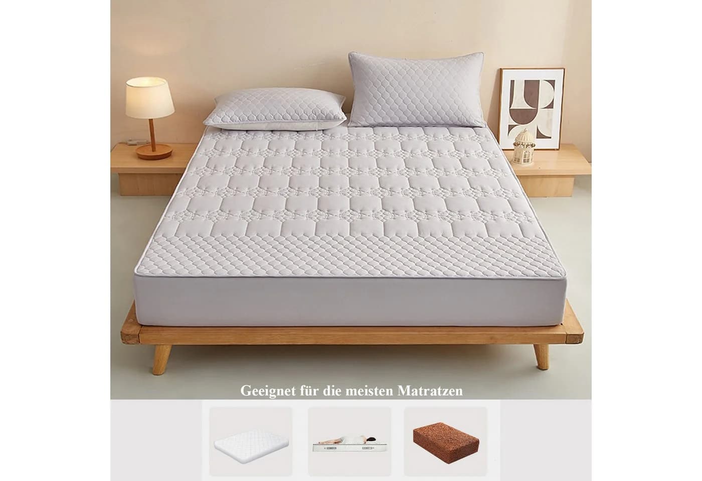 Matratzenauflage Allergiker Baumwolle 90x200cm, 180x200cm wohnTRAUM24 - Bild 3