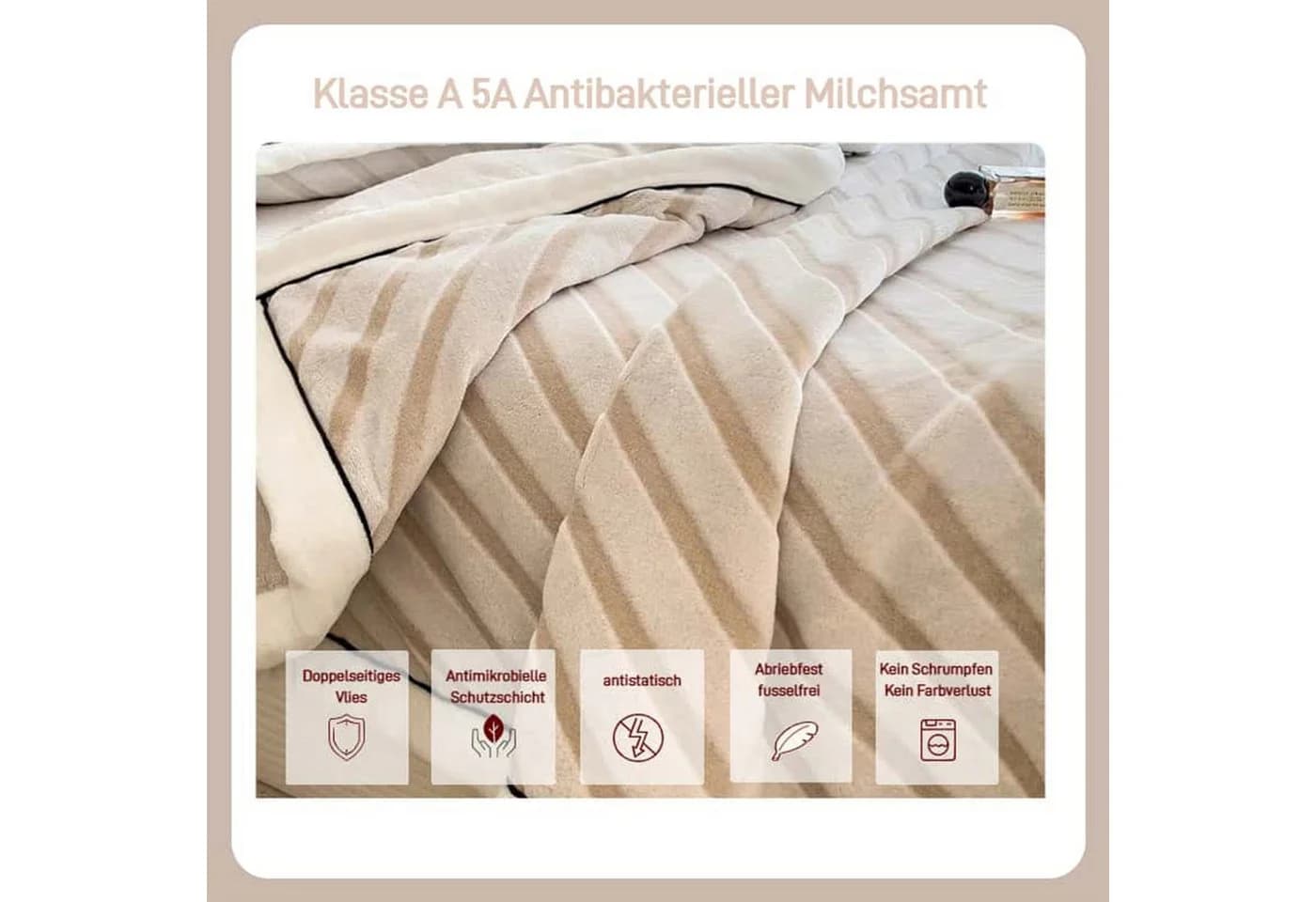 Überwurf Wohndecke kuscheldecke Fleecedecke Sofadecke Warm Weich Soft Flanell, wohnTRAUM24, antistatisch, Superweich, warme Couch-Decke, Tagesdecke 130x150cm - Bild 5