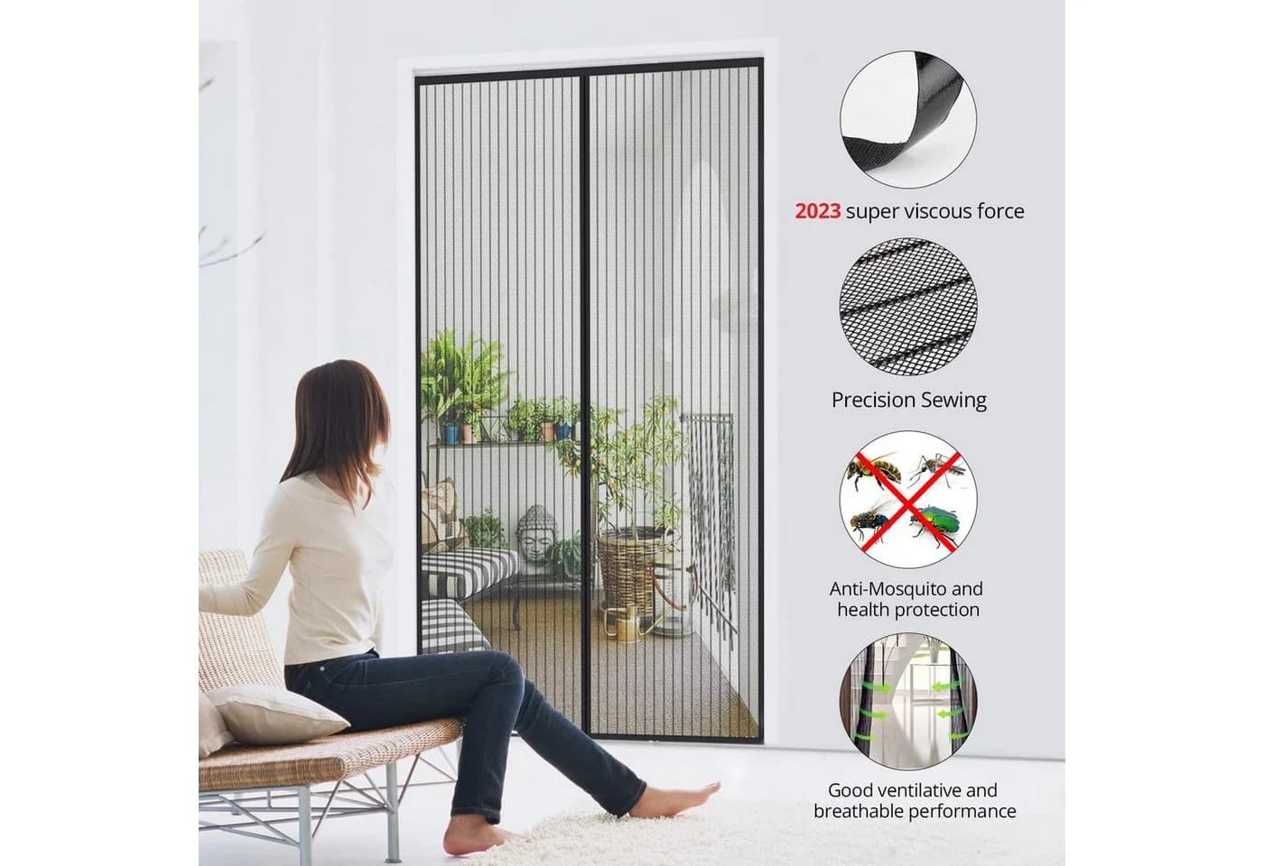 Forrlite Insektenschutz-Vorhang Magnetisch 90x210cm - Bild 4