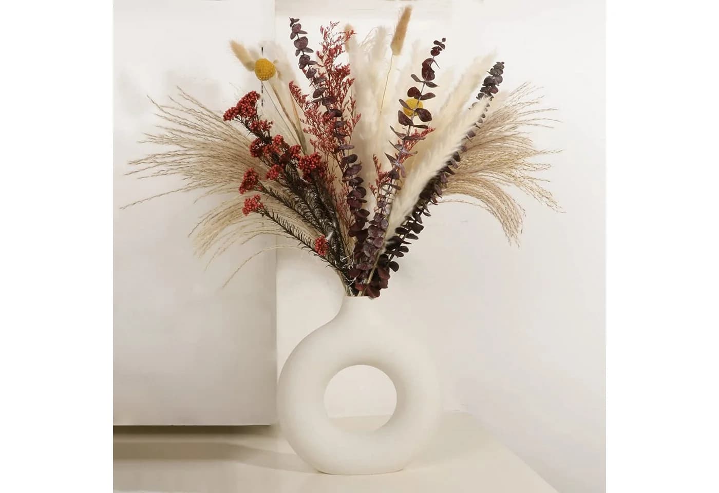Forrlite Trockenblumen Pampasgras 43 Stück Beige 44 cm