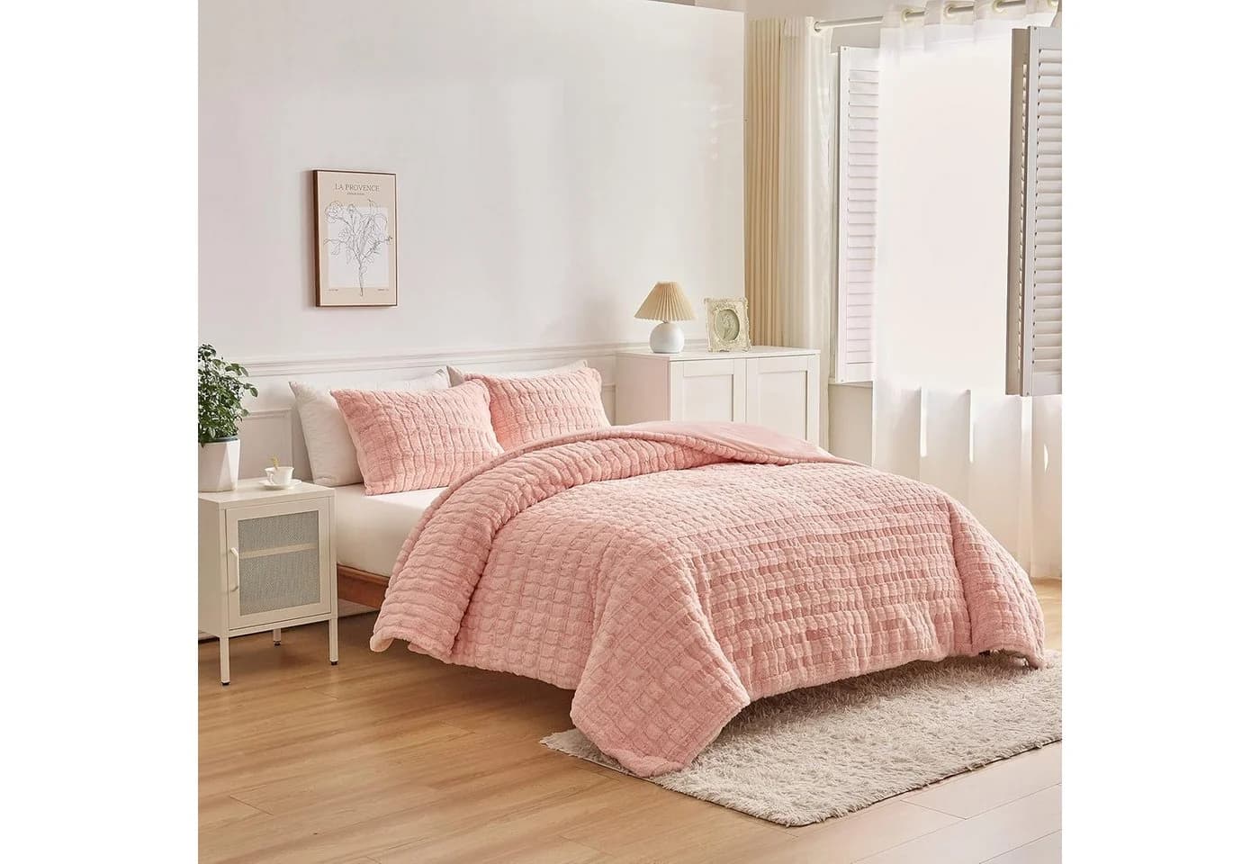 ibettertec Winter Plüsch Bettwäsche Rosa Kuscheldecke - Bild 4