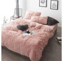 ibettertec Bettwäsche Plüsch Rosa mit Kissenbezug und Reißverschluss Bild 2