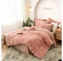 ibettertec Bettwäsche Plüsch Rosa mit Kissenbezug und Reißverschluss Bild 3