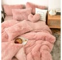 ibettertec Bettwäsche Plüsch Rosa mit Kissenbezug und Reißverschluss Bild 4