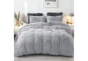 ibettertec Plüsch Bettwäsche Set Grau Flauschig mit Kissenbezug Bild 2