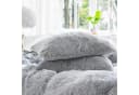 ibettertec Plüsch Bettwäsche Set Grau Flauschig mit Kissenbezug Bild 5
