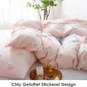 ibettertec Böhmen Bettwäsche Getuftet Herz Boho Stickerei Shabby Chic 135x200cm, Microfaser Bettbezug mit Reißverschluss und Kissenbezug 80x80cm Bild 5