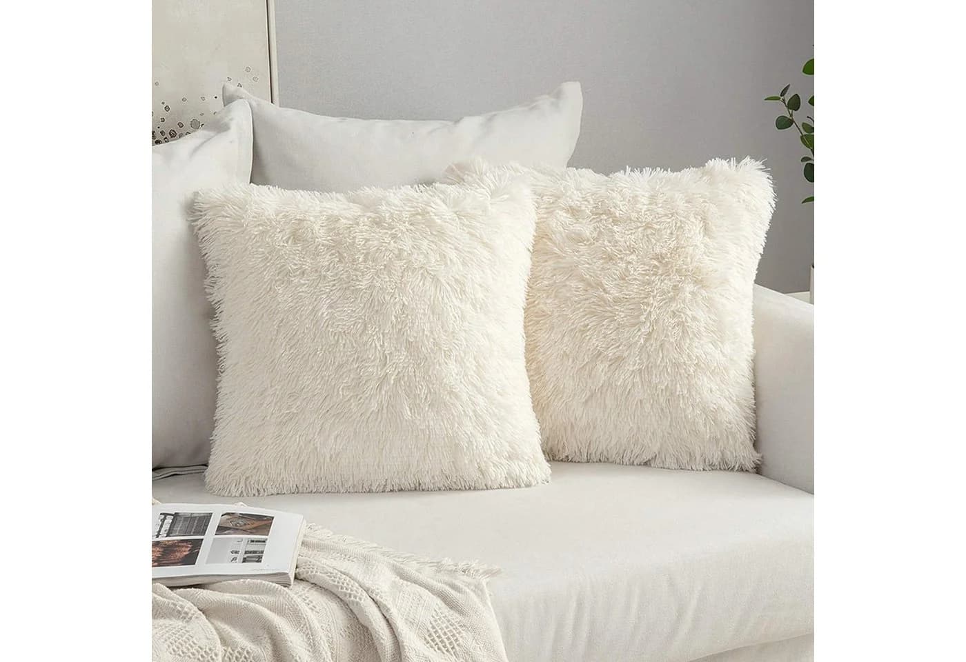 ibettertec Kissenbezüge 2er Set Kissenhülle, Superweiches Flauschig Dekokissen Sofakissen Kopfkissenbezug - Bild 2