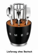Smeg Besteckhalter Retro-Design Schwarz Akazienholz Bild 3