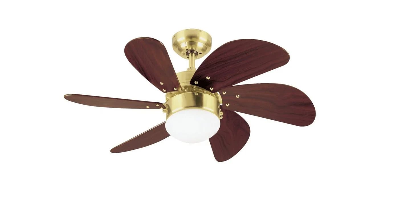 Westinghouse Deckenventilator Turbo Swirl 76 cm Messing Mahagoni mit Licht