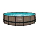 Summer Waves Elite Frame Pool Komplettset Teakoptik Bild 1