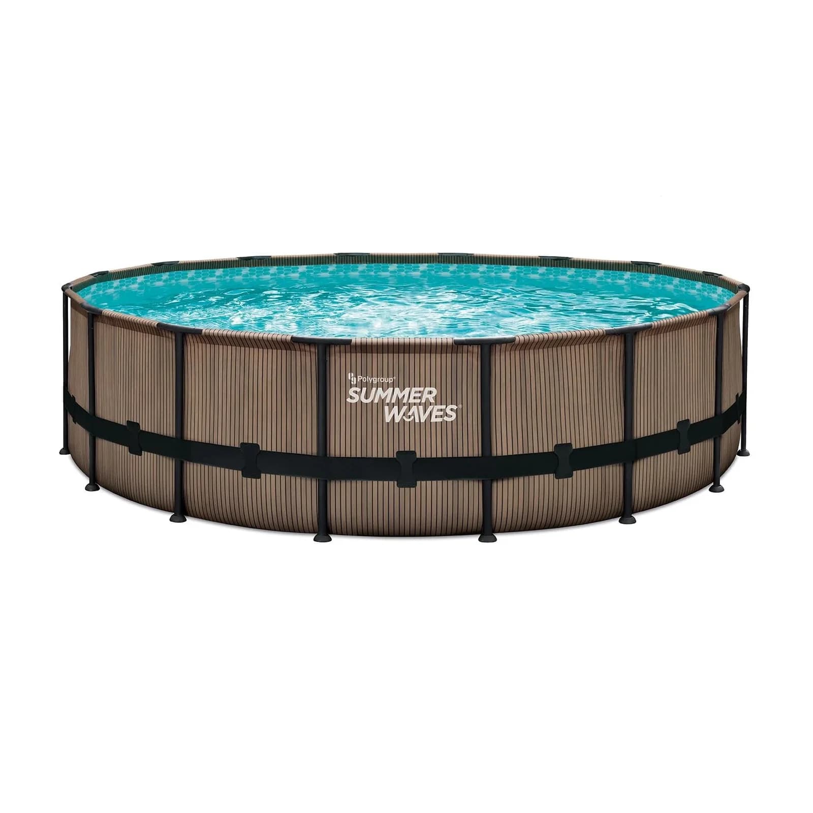 Summer Waves Elite Frame Pool Komplettset Teakoptik