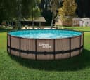 Summer Waves Elite Frame Pool Komplettset Teakoptik Bild 2