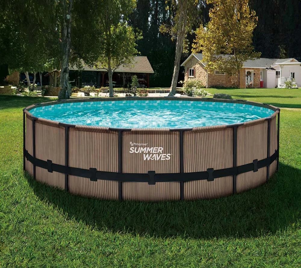 Summer Waves Elite Frame Pool Komplettset Teakoptik - Bild 2
