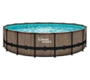 Summer Waves Elite Frame Pool Komplettset Teakoptik Bild 3