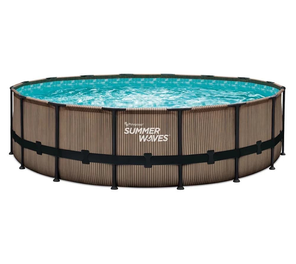 Summer Waves Elite Frame Pool Komplettset Teakoptik - Bild 3