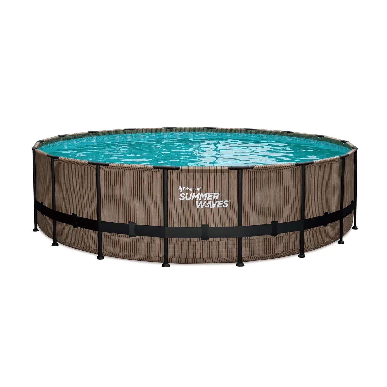 Summer Waves Elite Pool Grau Rattan-Optik Rahmenpool