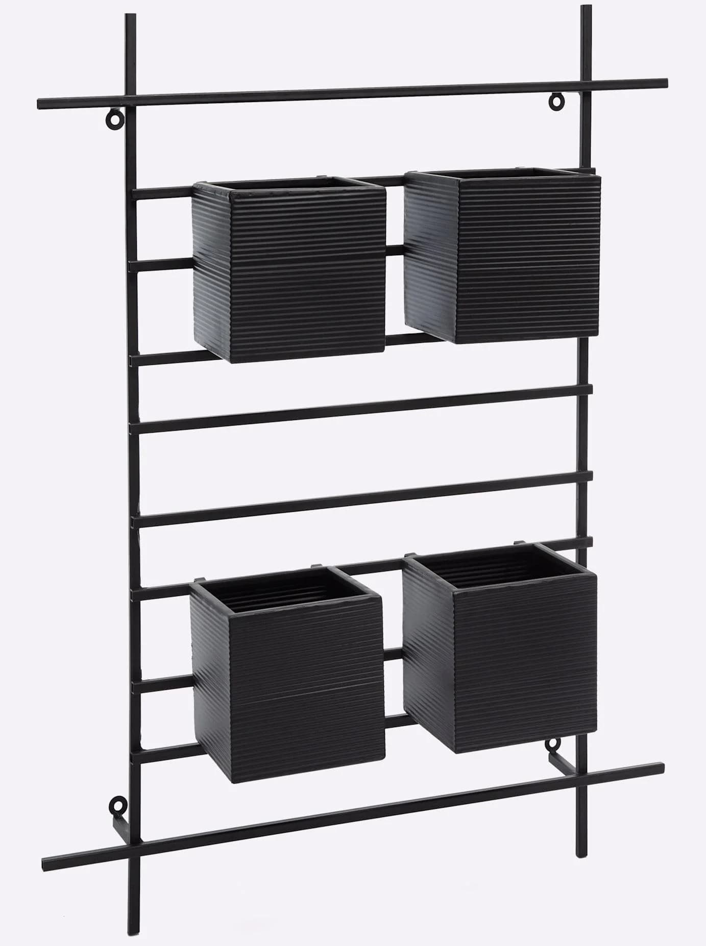 Wanddekoobjekt HEINE HOME Schwarz Metall Wandregal