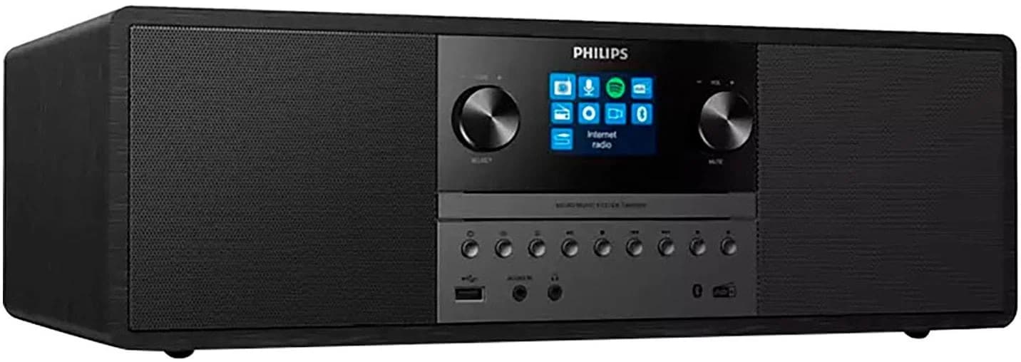 PHILIPS Stereoanlage TAM6805 Schwarz mit CD-Player und Internetradio