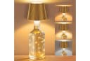 LaCute LED Flaschenlampe USB-C Akku Tischleuchte mit Lichterkette Gold Bild 2